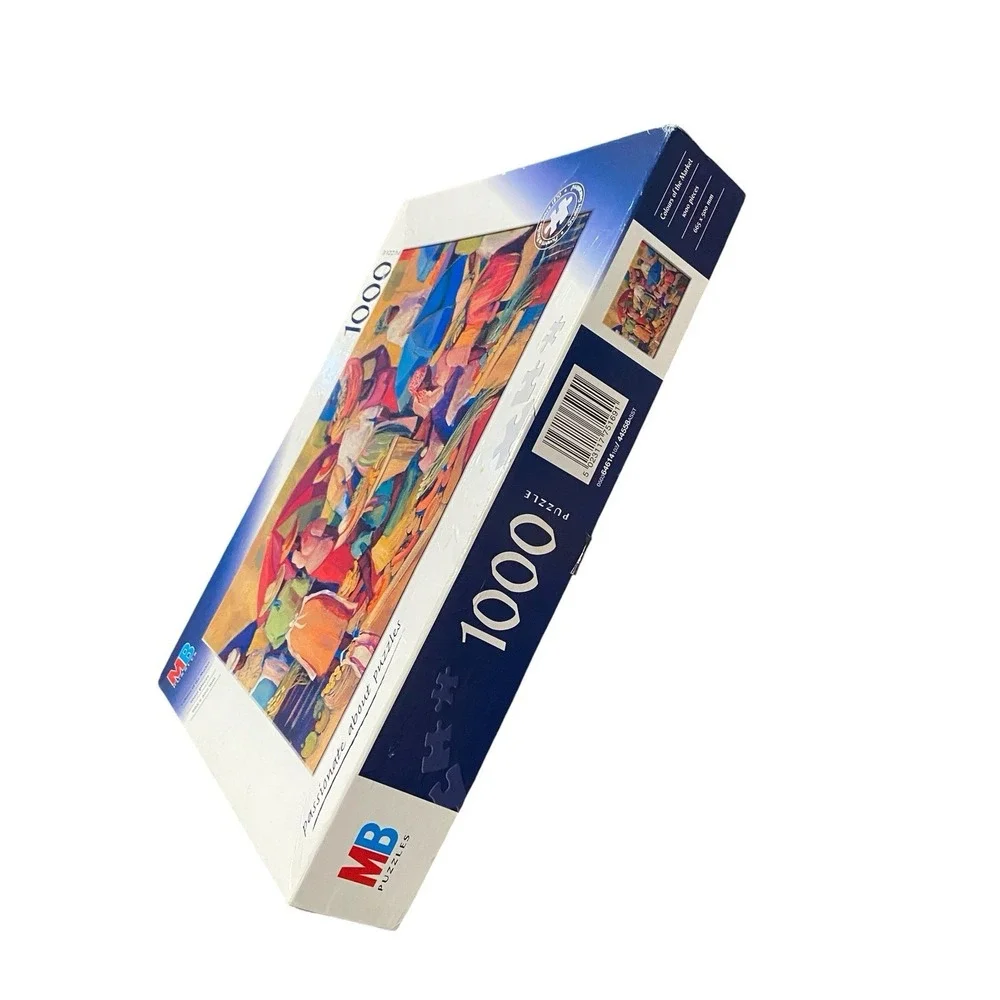 MB Puzzles Colours of the Market 1000 Piece Jigsaw Puzzle 2003 Complete